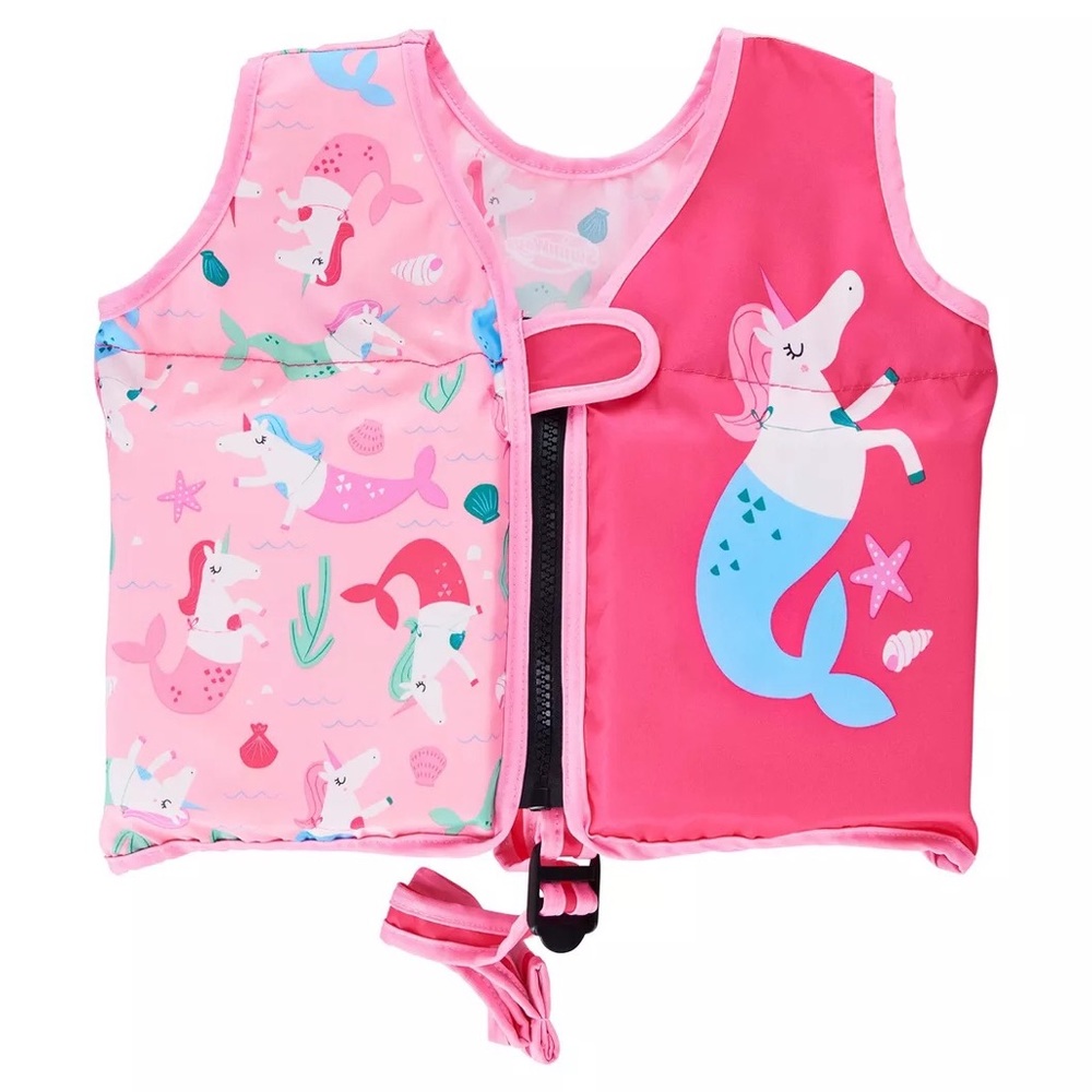 NEW STEP 2 LEARN TO SWIM VEST, PINK MERMAID UNICORN